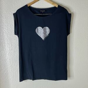 Emporio Armani Jeans Designer T-Shirt Heart Graphic Logo Women’s S Italy Tee